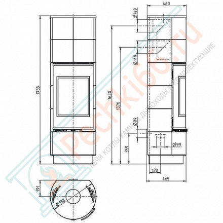 Печь-камин Delia Ceramik, белая (Thorma)