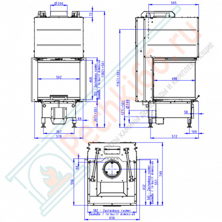 Каминная топка HEAT U 3G L 50.52.50.21 (Romotop)