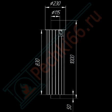 Дымоход - конвектор Верде Гватемала наборный, d-115, L=1000 мм (Feringer)