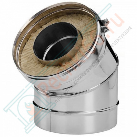 Отвод 15° V50R с изол (AISI-321/0,8-AISI-304/0,5) d-300/400 (Вулкан-Cerablanket)