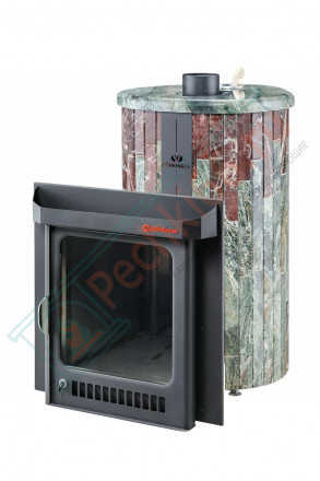 Дровяная банная печь Ферингер Малютка ПФ "Жадеит + Россо Леванте" до 18 м³