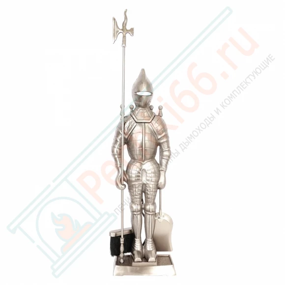 Набор каминный D98051AS Рыцарь большой (4 предмета, 110 см, серебро), на подставке в Ижевске