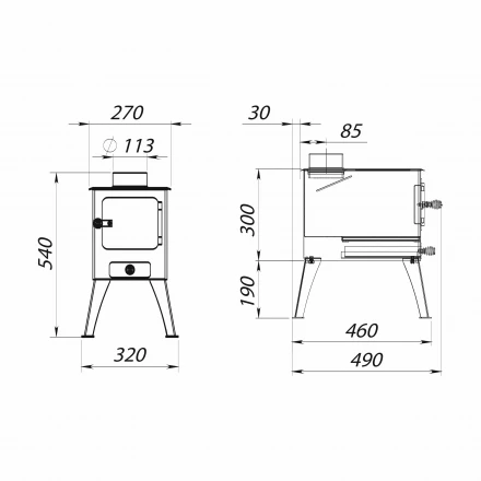 Отопительная печь Stoker Cадовая 50 (Ермак) до 50 м3