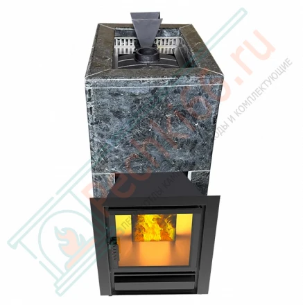 Чугунная печь Verona 18 З/К Aisi-304, облицовка Пироксенит (Black Stove)