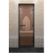 Дверь для хамама в черном профиле, бронза 1900x800 мм (DoorWood)