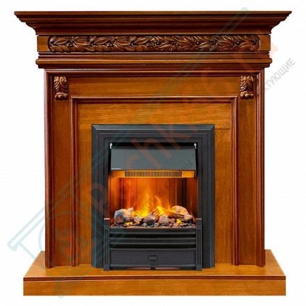 Каминокомплект Valletta - Орех с очагом Brookline Black