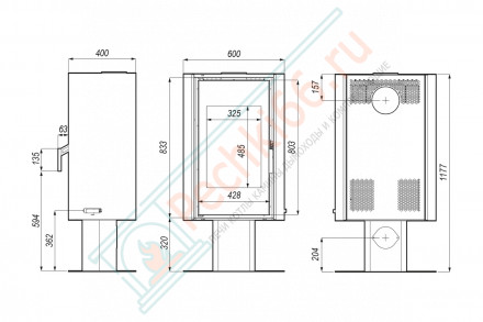 Печь-камин Solum Top, белая сталь (Defro-Home) 9кВт