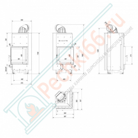 Стальная топка MBN/P/BS/SG, гнутое стекло (Kratki)