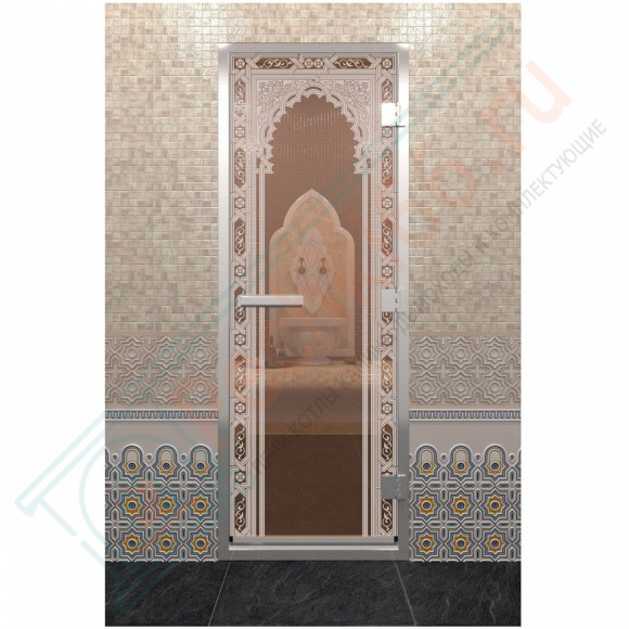 Стеклянная дверь DoorWood «Хамам Восточная Арка Бронза» 2000х800 (по коробке) в Ижевске