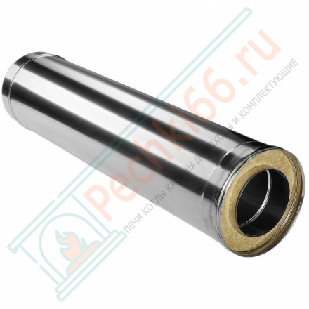 Сэндвич труба для дымохода L=1000 (НЕРЖ-321/0,8-НЕРЖ-439/0,5) d-180/260 (Дымок-Lux)