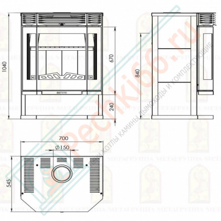 Печь-камин Ангара 12 (Мета-Бел)