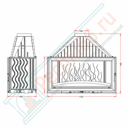 Чугунная топка INVICTA 1100 GRANDE VISION (INVICTA)
