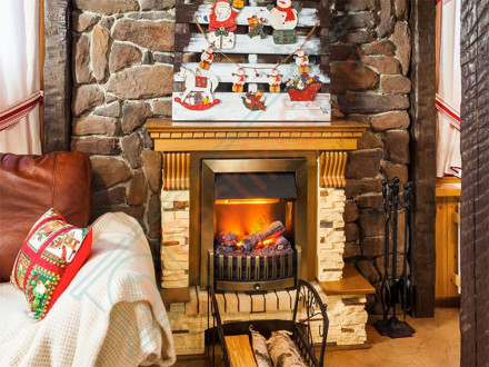 Каминокомплект электрический Pierre Luxe угловой - Темный дуб / Шампань (Высота 1035мм) с очагом Cassette 600 NH (Dimplex)