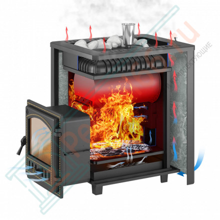 Чугунная печь для бани Эверест 24 Легкий пар (280) Талькохлорит,S-20 (Everest)