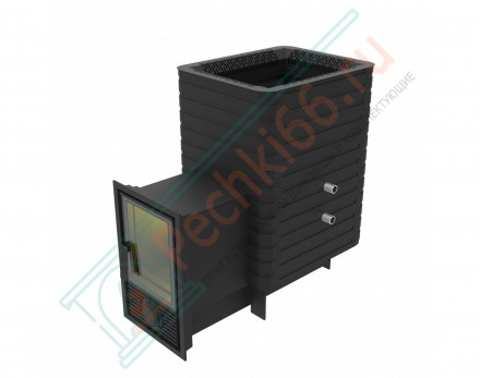 Печь для бани Фаворит 24 Д-2, каминная дверца, с теплообменником (Березка)