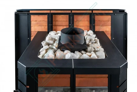 Печь для бани из нержавеющей стали № 06МКН-36 в готовой кирпичной облицовке (Тройка) до 36 м3