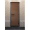 Дверь для хамама в черном профиле, бронза матовая 2100x800 мм (DoorWood)