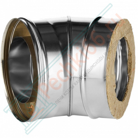 Отвод 45° с изол (НЕРЖ-321/0,8-НЕРЖ-439/0,5) d-250/330 (Дымок-Lux)