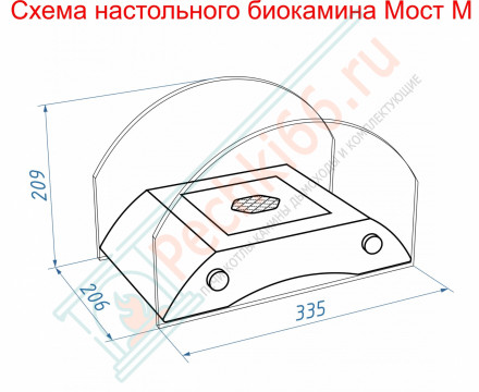 Биокамин Графский мост М, черный (LuxFire)