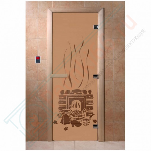 Дверь стеклянная для бани, матовая бронза, "Банька" 1900х700 (DoorWood) в Ижевске