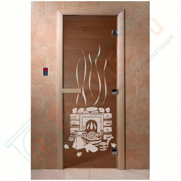 Стеклянная дверь для бани бронза прозрачная "Банька" 1900х700 (DoorWood) в Ижевске