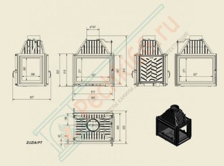 Чугунная топка Zuzia right/tunnel (Kratki)