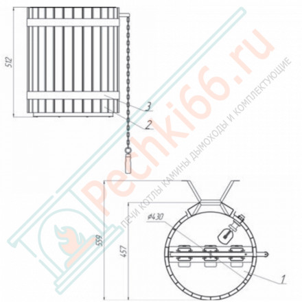 Обливное устройство для бани Ливень 50 л, термо (Инжкомцентр ВВД)