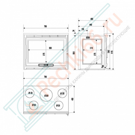 Каминная топка Tertio 76 (Supra) 12 кВт