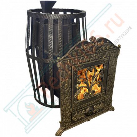 Печь чугунная для бани Verona 50 ЗК-нерж, Сетчатый Кожух (Березка)