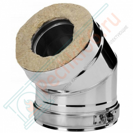 Отвод 45° V50R с изол (AISI-321/0,8-AISI-304/0,5) d-180/280 (Вулкан-Cerablanket)