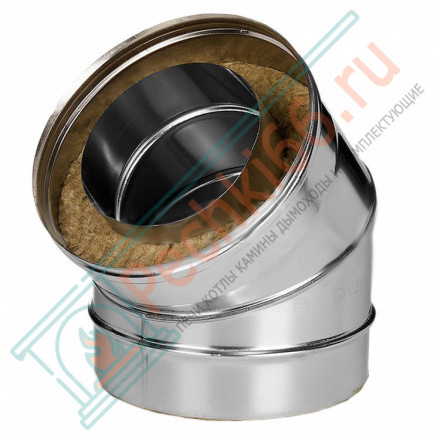 Отвод 45° с изол (НЕРЖ-321/0,5-НЕРЖ-439/0,5) d-120/200 (Дымок-Lux)