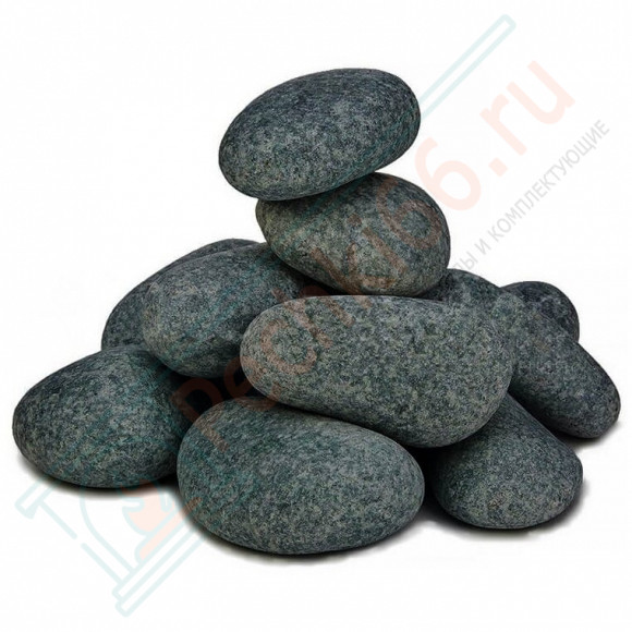 Камень для бани Пироксенит "Черный принц" шлифованный средний, 10 кг, м/р Хакасия (коробка), 10 кг в Ижевске